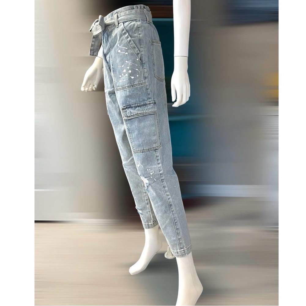 EASEL paint splatter distressed denim cargo pants size MEDIUM - Picture 6 of 6